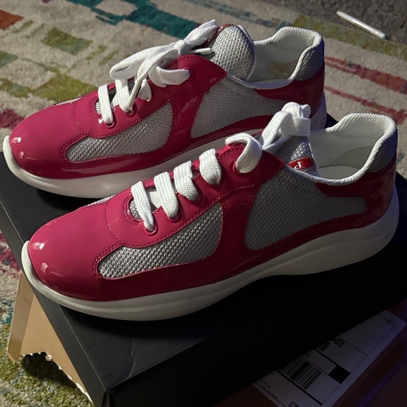 Trainers Prada Pink size 40 IT in Polyester - 44259682 Prada Fuchsia and White Women\'s Sneakers
